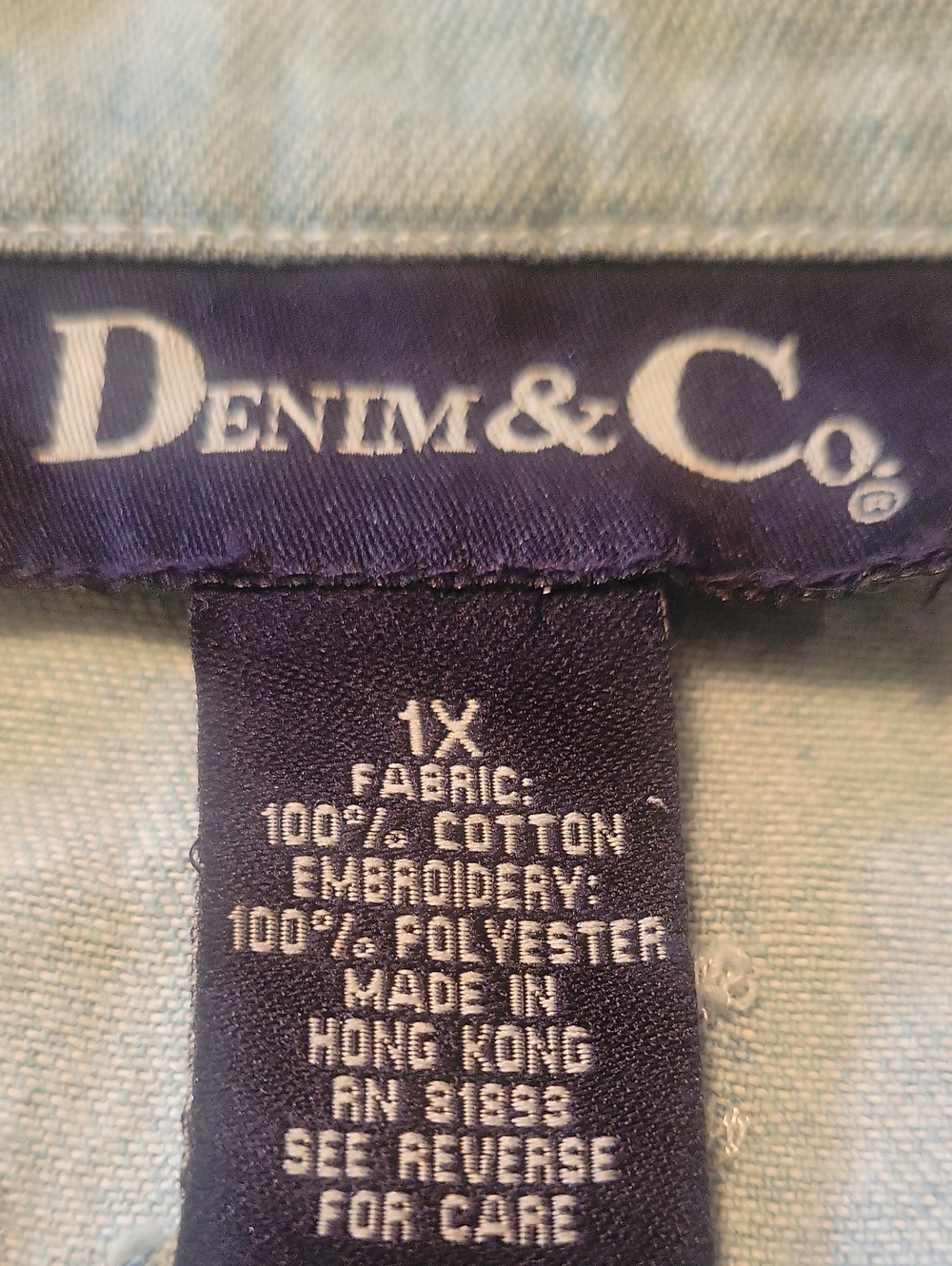 Denim & Co. Long Sleeve Denim Shirt Size 1X - Picture 6 of 7